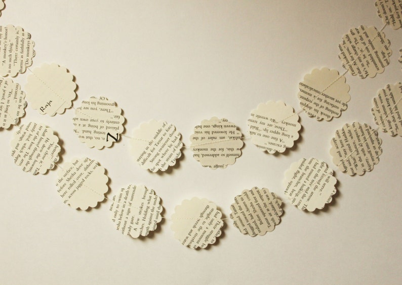 Book Page Paper Garlands Dot Garland Party Decorations Etsy