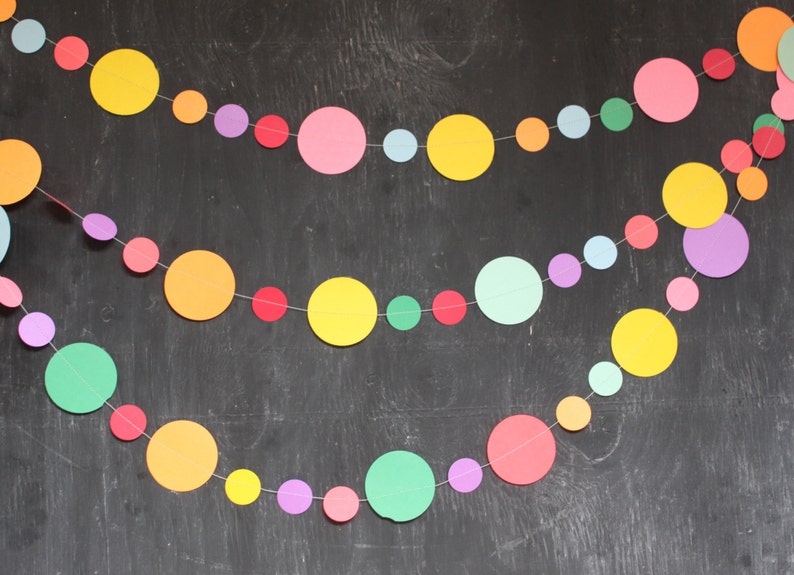 Party Decorations Confetti Garland Polka Dot Garland Etsy