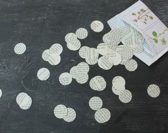 Book Page Confetti, Table Scatters, Sweetheart Table, Wedding Decorations, Storybook Wedding - 200 SMALL dots in a package