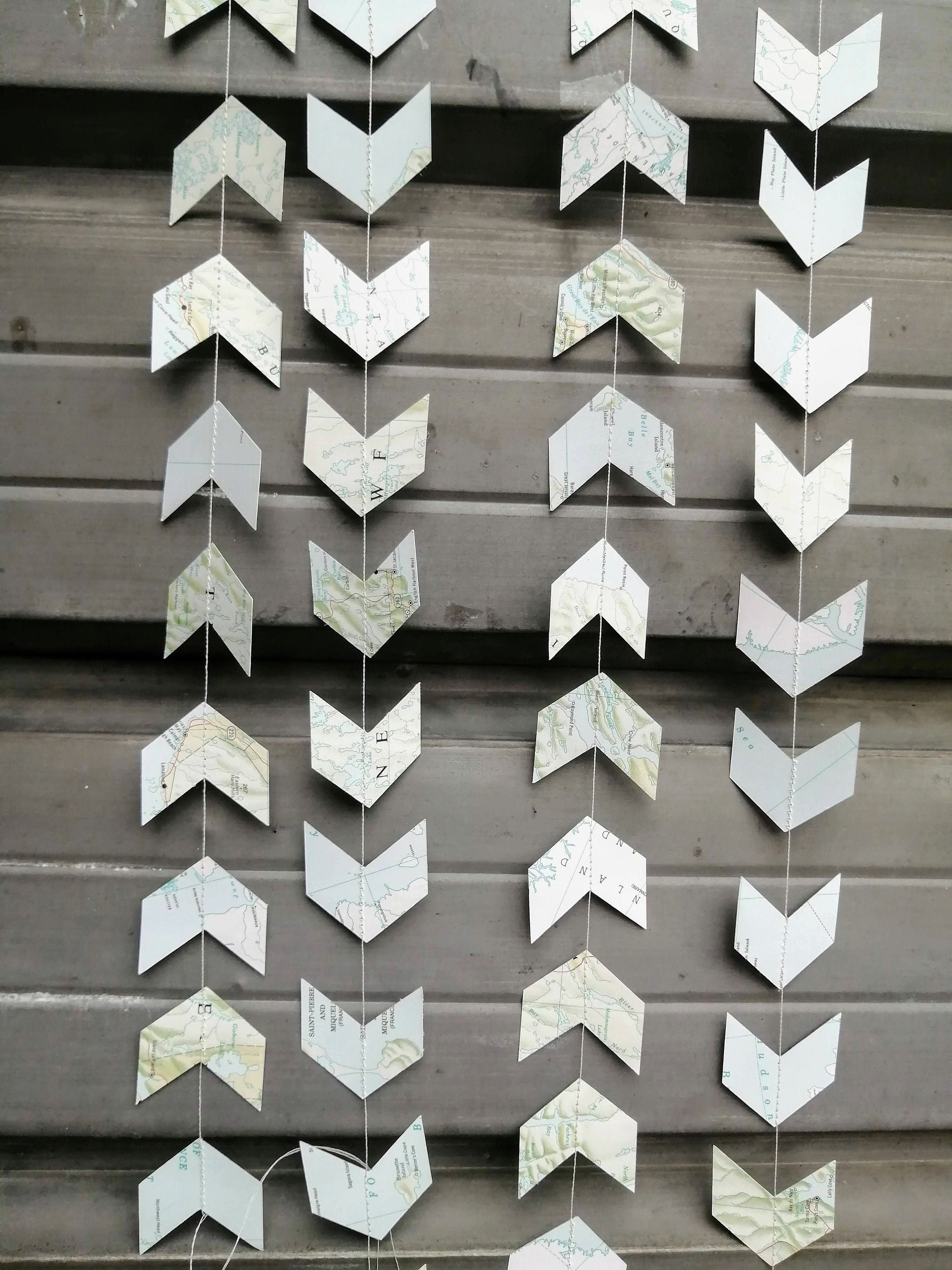 Chevron Arrow Garland Made From Atlas Pages Map Garland Travel