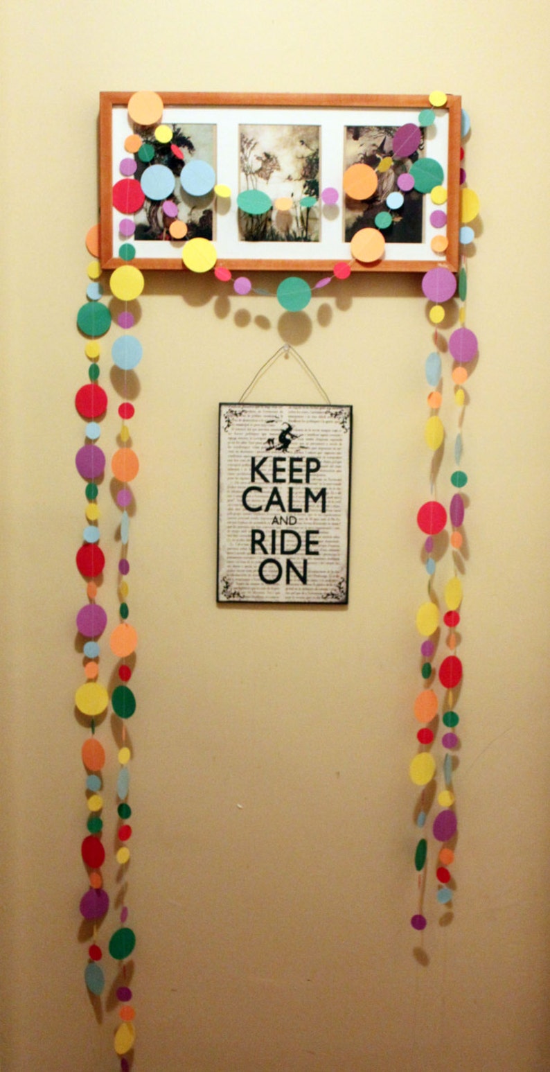 Party Decorations Confetti Garland Polka Dot Garland Etsy