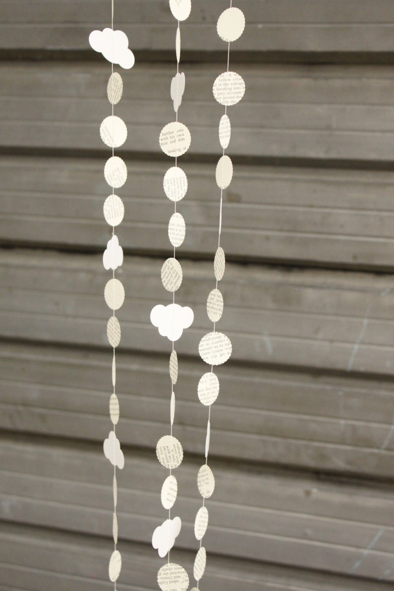 Cloud Garland Party Decorations Paper Garland Baby Shower Etsy