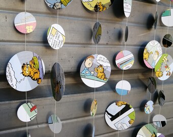 Garfield Comic Book Birthday Party Decorations (FRENCH), Comic Book Garlands, Paper Garlands, Paper Bunting -  10 feet long