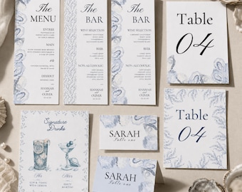 Reception Stationery Bundle - Coastal Classic Editable Canva Templates