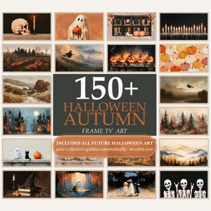 150+ Fall & Halloween Frame TV Art + All Current and Future Halloween Art | Spooky Autumn Decor, Vintage Ghost Pumpkin (Digital Download)