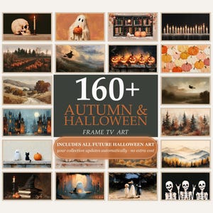 Autumn & Halloween Frame TV Art Bundle, 160+ Paintings + Free Lifetime Updates, Spooky Vintage Fall Art, Samsung Frame TV (Digital Download)