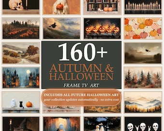 Autumn & Halloween Frame TV Art Bundle, 160+ Paintings + Free Lifetime Updates, Spooky Vintage Fall Art, Samsung Frame TV (Digital Download)