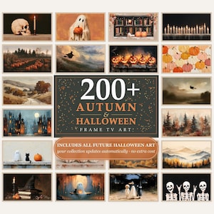 Autumn & Halloween Frame TV Art Bundle, 200+ Paintings + Free Lifetime Updates, Spooky Vintage Fall Art, Samsung Frame TV (Digital Download)