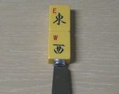 Mahjong cream cheese spreader vintage Bakelite full sized tile