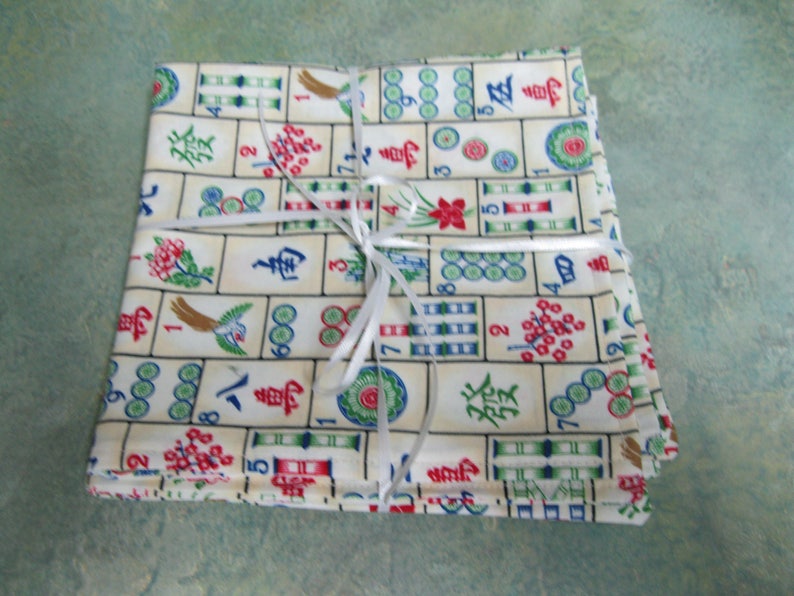 Mahjong design napkins Etsy