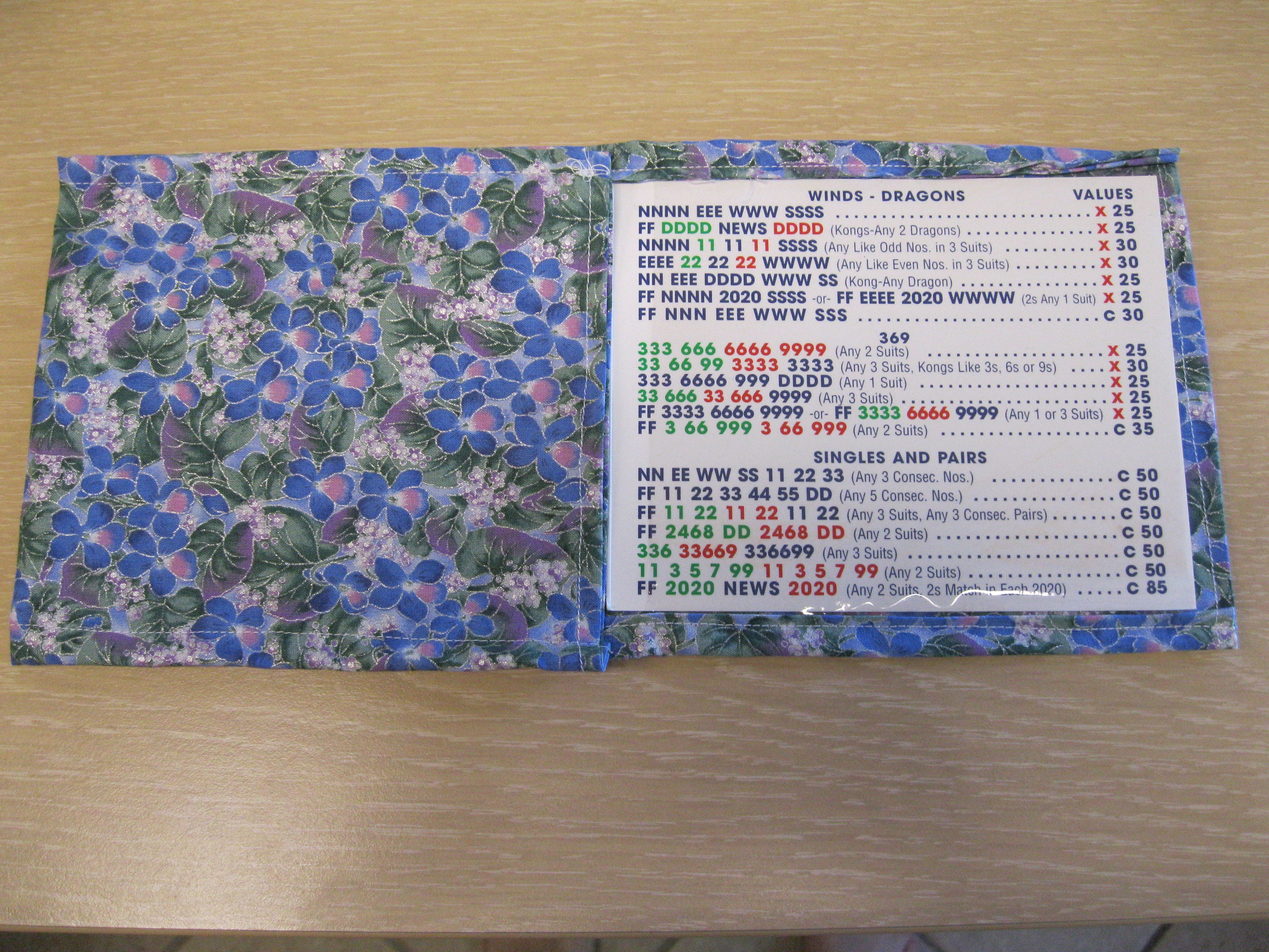 Mahjong Card Cover for Large Print Card - Etsy