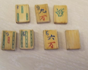 Vintage orphan bamboo mahjong tiles