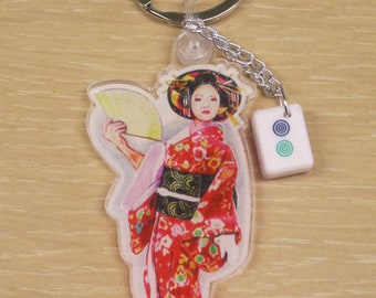 Mahjong Giesha Keychain