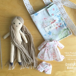 Pocket Doll Sewing Pattern : Mini Rag Doll Pattern image 3