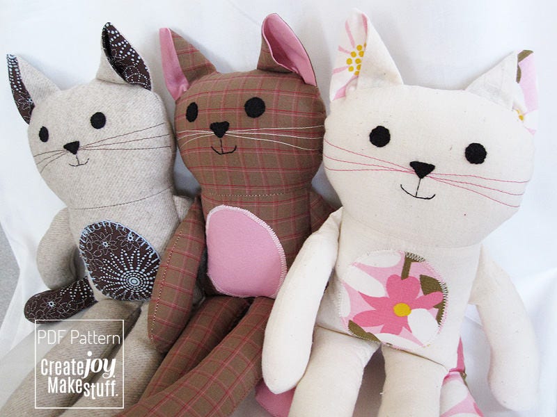 Make 3 Cats Sewing Pattern & Tutorial 3 Pattern Bundle - Etsy Canada