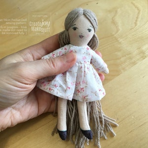 Pocket Doll Sewing Pattern : Mini Rag Doll Pattern image 9