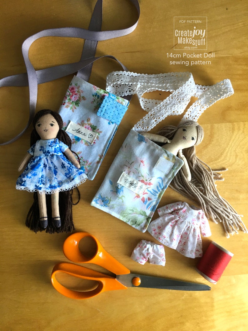 Pocket Doll Sewing Pattern : Mini Rag Doll Pattern image 4