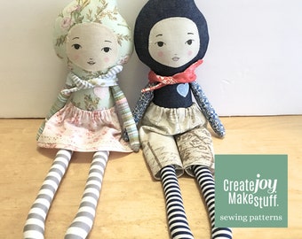 Gnome Rag Doll Sewing Pattern PDF – Sew a Handmade 14 Inch Cloth Doll Project