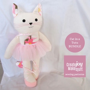 Cat in a Tutu Bundle : 13&quot; Cat Doll with Ballet Costume