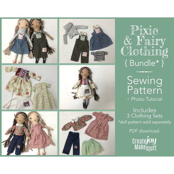 Doll Clothing Bundle : for Pixie and Fairy Rag Doll
