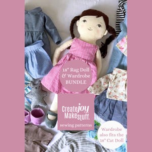 Rag Doll Pattern Bundle - Doll + Wardrobe - Rag Doll Sewing Pattern