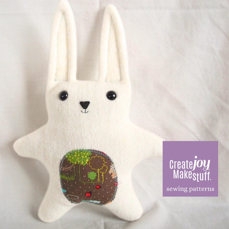 Sew Realistic Rabbitears Baby Bunny Doll Sewing Pattern PDF – Sew a Handmade 7.5 Inch Cloth ...