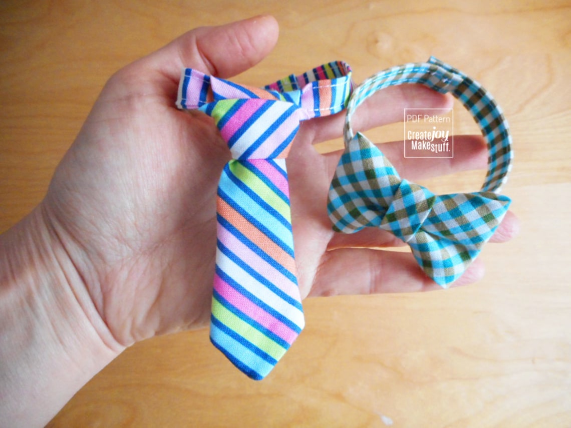 AddOn Bow Tie & Neck Tie for Cat Dolls Sewing pattern Etsy