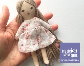 Pocket Rag Doll Sewing Pattern PDF – Sew a Step-by-Step Handmade 5.5" Mini Doll Project