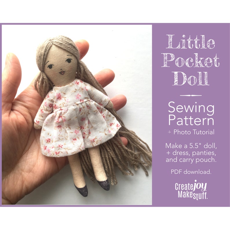 Pocket Doll Sewing Pattern : Mini Rag Doll Pattern image 10