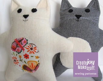 Baby Cat Doll Sewing Pattern PDF – Sew a Handmade 7.5 Inch Cloth Kitten Doll Project