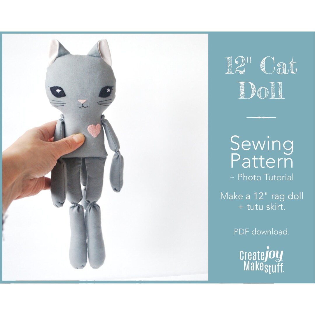 Little Cat Doll Sewing Pattern Rag Doll Pattern Cat Doll Etsy
