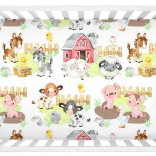 Farm Animal Crib Bedding Boy Baby Bedding Farmhouse Nursery - Etsy
