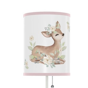 Watercolor Floral Woodland Forest Animals Baby Girl Nursery Deer