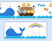 NOAHS ARK NURSERY Decal Wall Art Wallpaper Border Boy Girl Decor Animal Stickers Neutral Baby Shower Decorations Bible Story Religious
