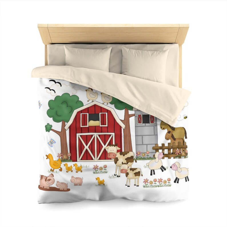 Farm Animals Kids Bedding Duvet Bed Spread Cover Comforter Etsy
