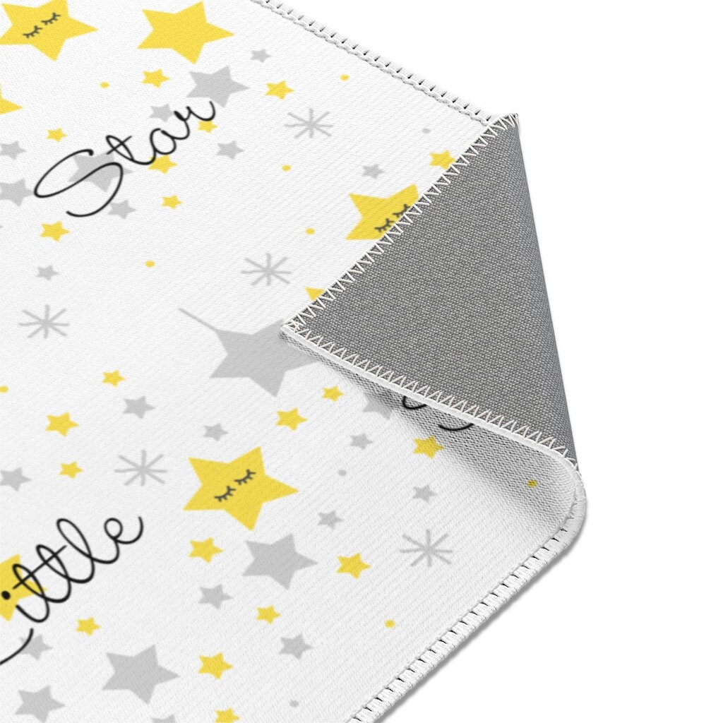 Star Nursery Rug Yellow Neutral Baby Celestial Room Decor Etsy