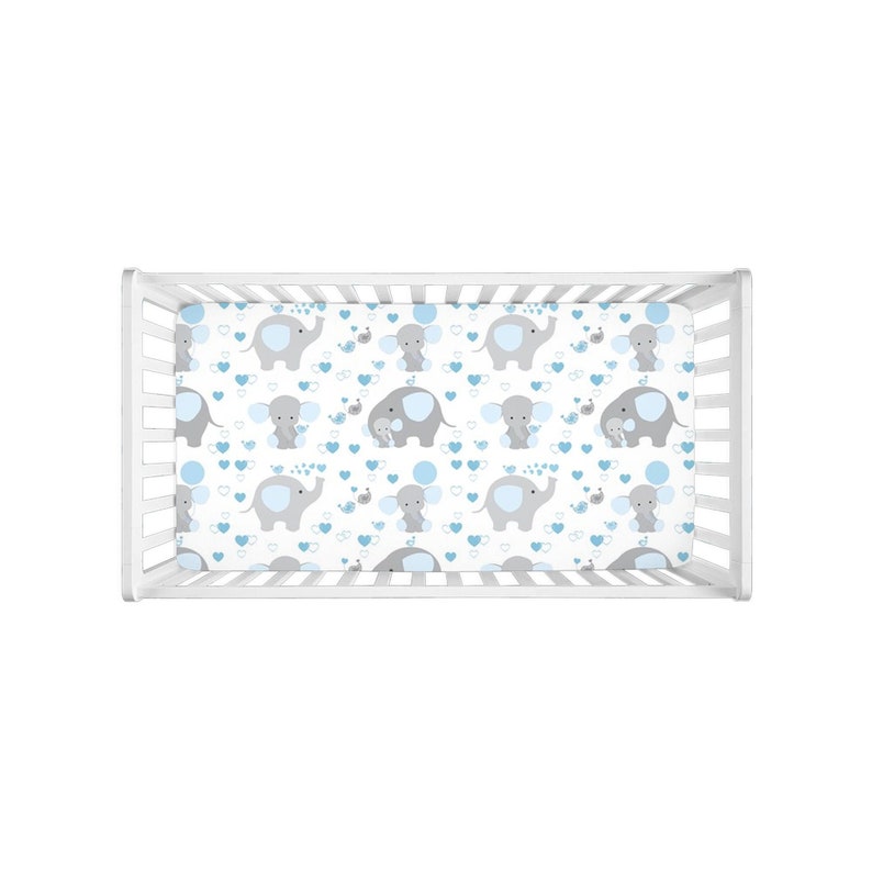 Blue Elephant Crib Sheets Baby Boy Nursery Bedding Room Decor Etsy