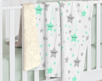 Twinkle Twinkle Coperta In Sherpa – Morbida E Calda Con Retro In Peluche E Toppa In Raso - 2