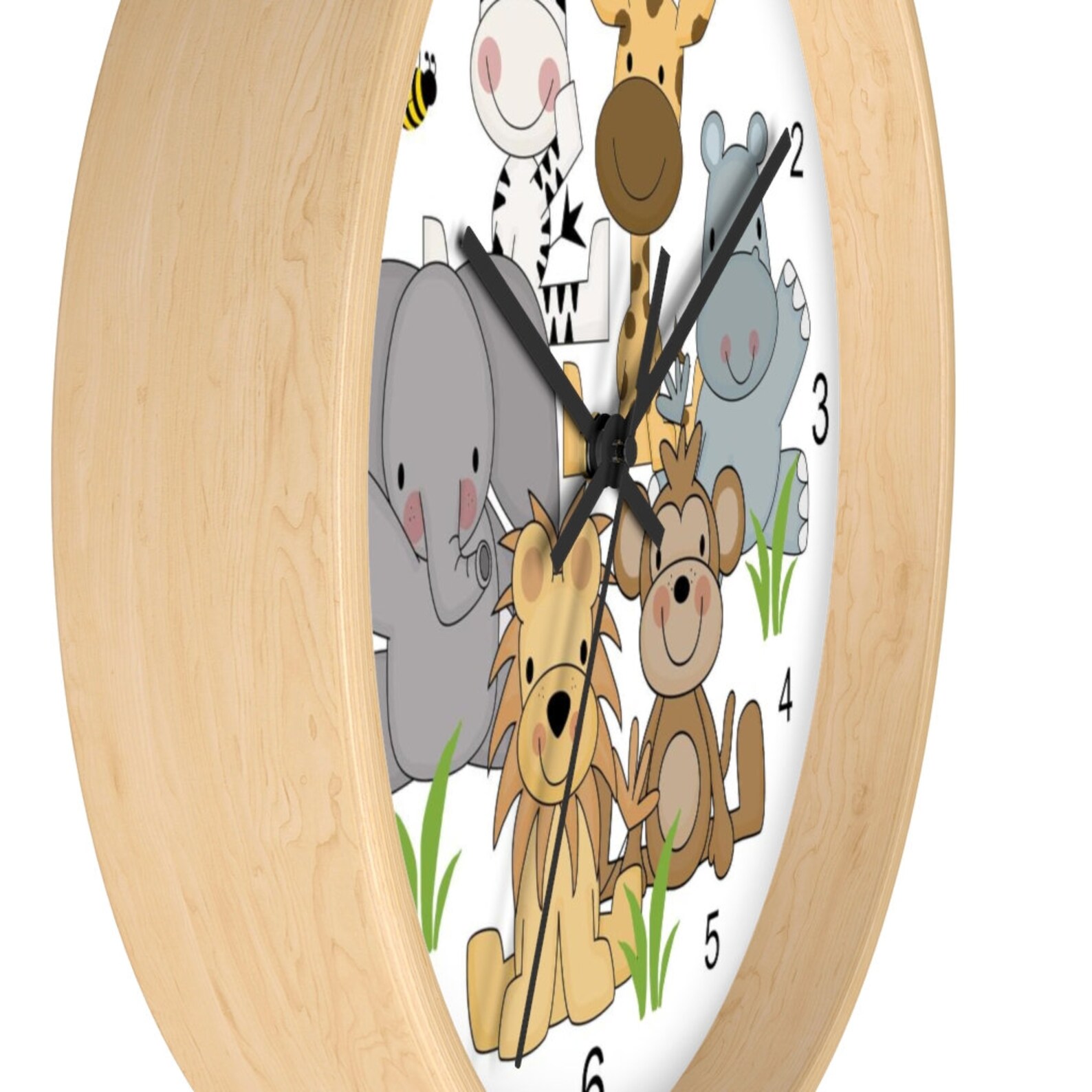 SAFARI ANIMAL CLOCK Baby Nursery Kids Room Wall Art Decor Etsy