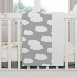 Grey cloud top cot bedding