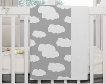 crib clouds blanket personalized