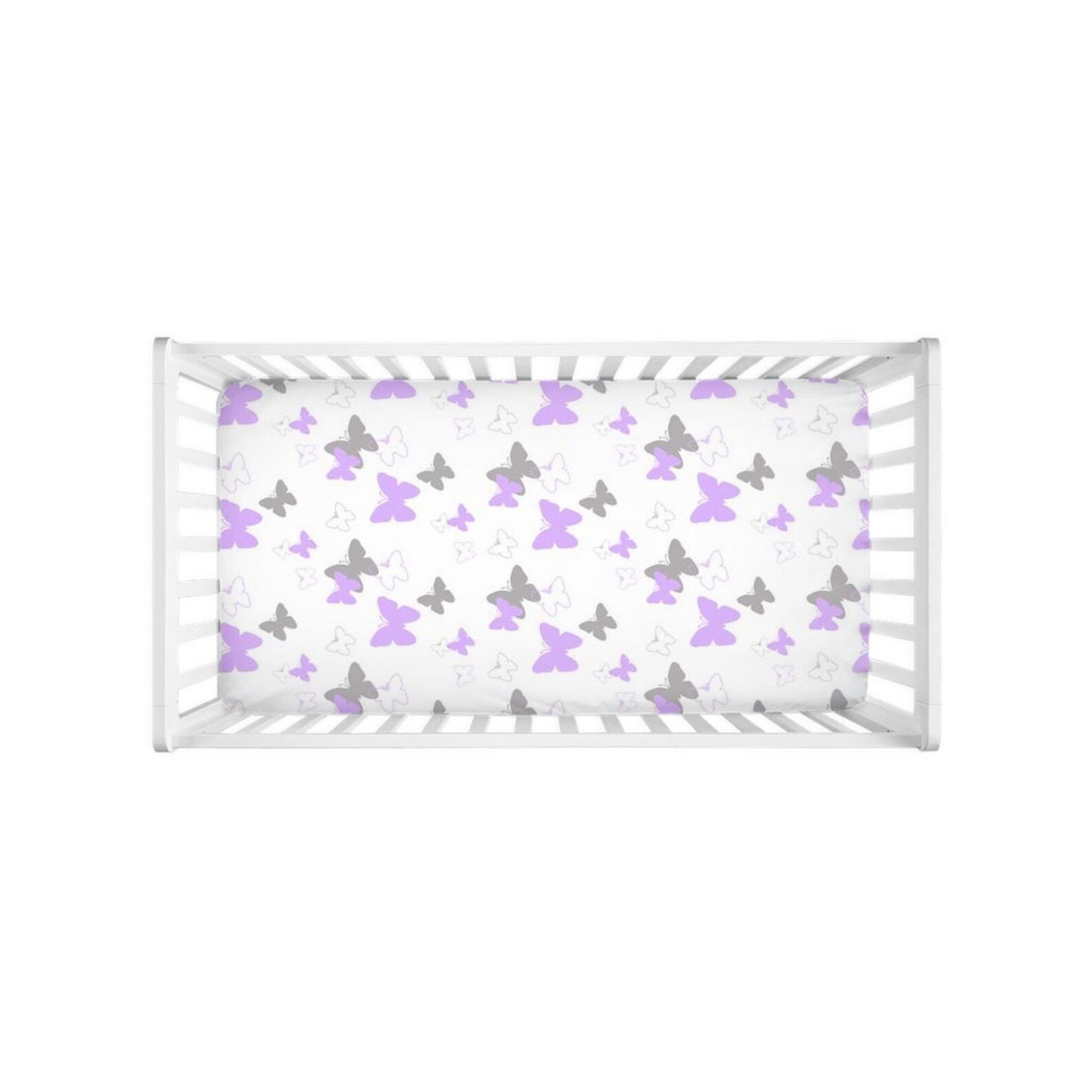 Purple Butterfly Baby Girl Fitted Crib Sheet Bedding Bedroom Etsy