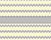 YELLOW GREY GRAY Chevron Wallpaper Border Wall Decal Baby Girl Boy Nursery Childrens Room Kids Modern Art Zigzag Pattern Stickers Decor
