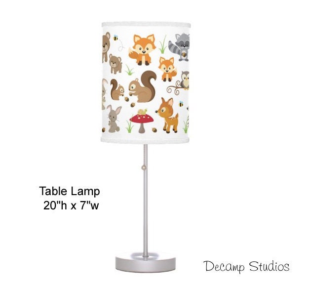WOODLAND ANIMALS LAMP Kids Baby Nursery Room Decor Etsy