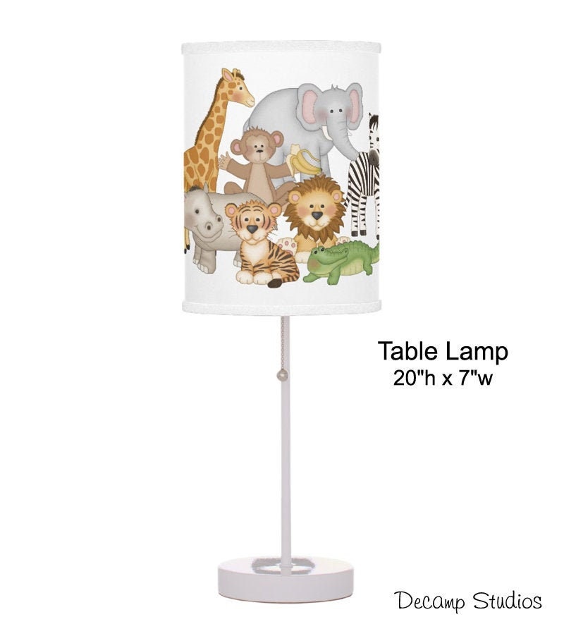 BABY NURSERY LAMP Safari Jungle Animals Boy Table Night Light Etsy