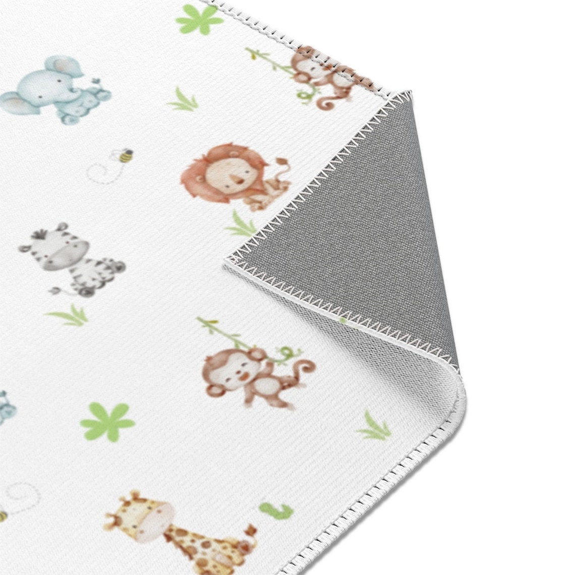 SAFARI ANIMALS RUG Baby Nursery Kids Room Decor Monkey Etsy