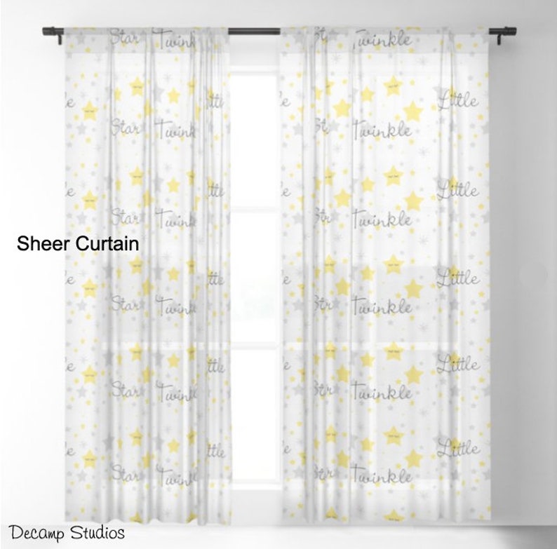 BABY NURSERY CURTAIN Neutral Room Decor Yellow Twinkle Etsy