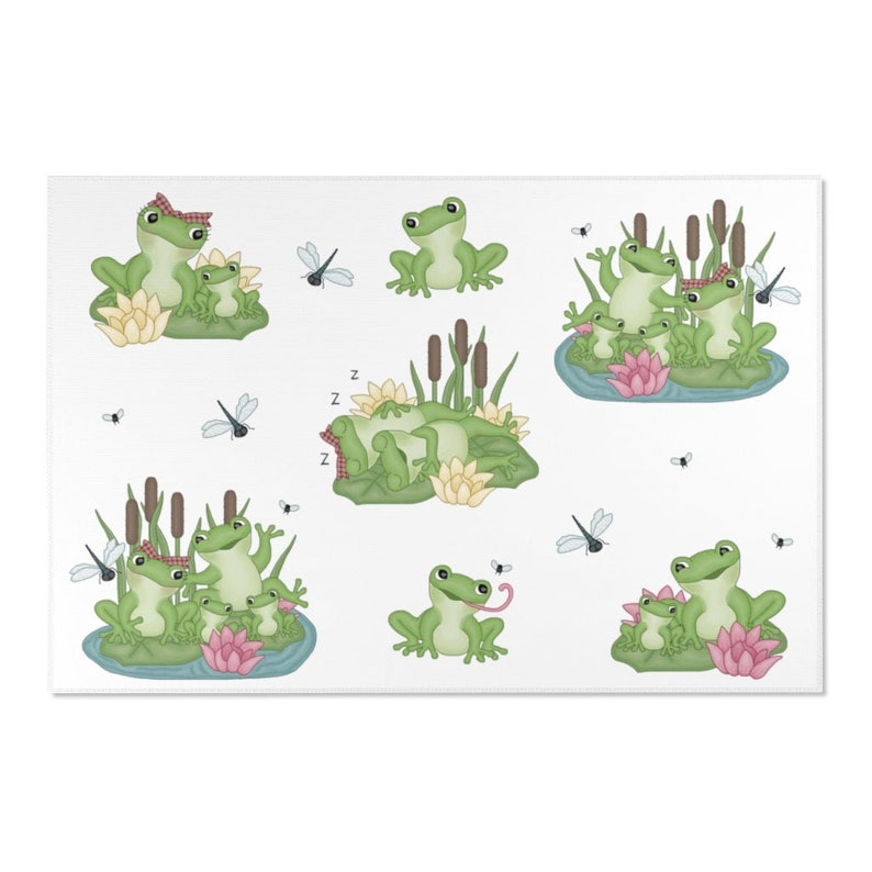 Excelent frog decor for baby room Frog Rug Lillypad Pond Baby Nursery Kids Bathroom Room Decor Floor Rugs Home Living Winedownvilla Com