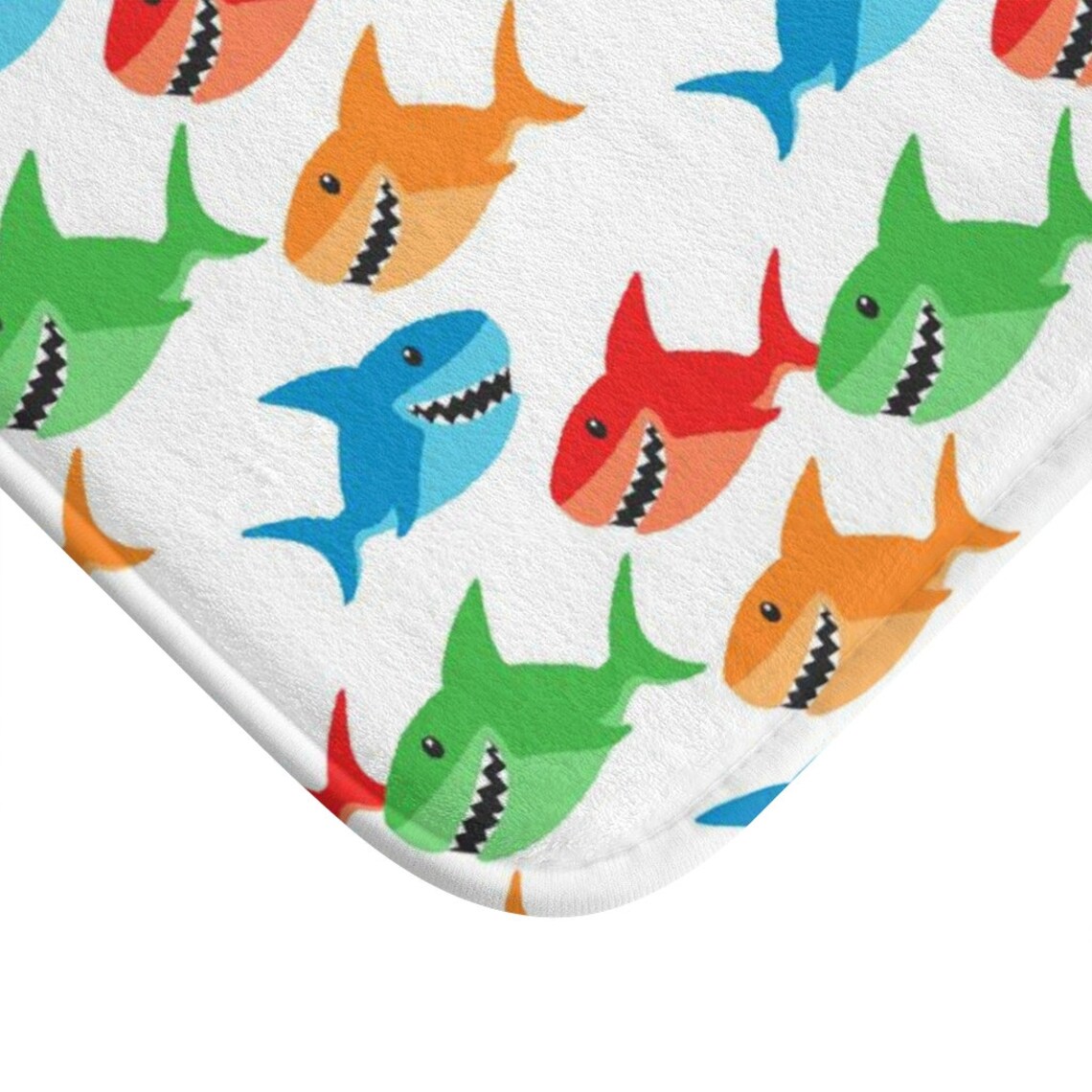 Shark Bath Mat Kids Bathroom Decor Etsy