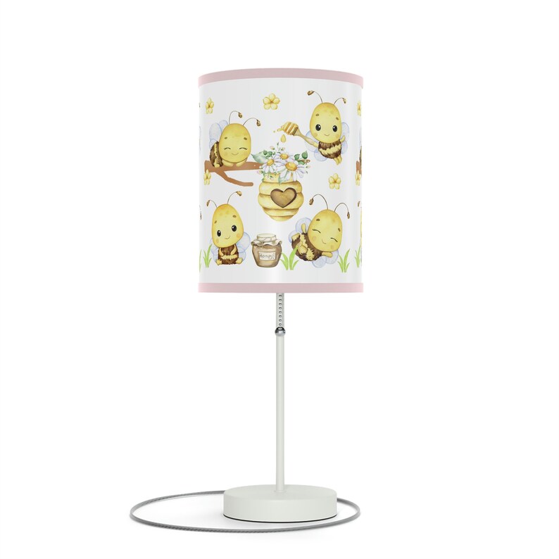 Bee Floral Nursery Table Lamp Baby Girl Lampshade Night Light Etsy